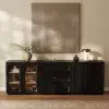 94" TV Stand with Chest Cabinet featuring storage and LED – AUD-H3051
