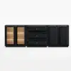 94" TV Stand with Chest Cabinet featuring storage and LED – AUD-H3051