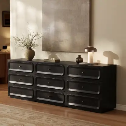 Picture of 94" TV Stand with Chest Cabinet with 3 Drawers Storage