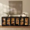 94" TV Stand with Chest Cabinet featuring storage and LED – AUD-H3054
