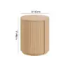 Round Fluted Side Table with Storage – Natural