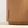Round Fluted Side Table with Storage – Natural