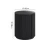 Round Fluted Side Table with Storage – Black