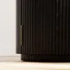 Round Fluted Side Table with Storage – Black