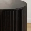 Round Fluted Side Table with Storage – Black