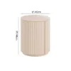 Round Fluted Side Table with Storage – Whitewash