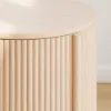 Round Fluted Side Table with Storage – Whitewash