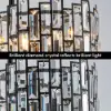 Clyvra 8-light Kitchen Island Light Crystal Ceiling Light in Black