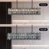 Clyvra 8-light Kitchen Island Light Crystal Ceiling Light in Black