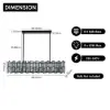 Clyvra 8-light Kitchen Island Light Crystal Ceiling Light in Black