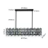 Clyvra 8-light Kitchen Island Light Crystal Ceiling Light in Black