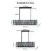 Clyvra 8-light Kitchen Island Light Crystal Ceiling Light in Black