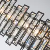 Clyvra 8-light Kitchen Island Light Crystal Ceiling Light in Black