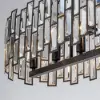Clyvra 8-light Kitchen Island Light Crystal Ceiling Light in Black