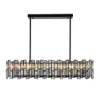 Clyvra 8-light Kitchen Island Light Crystal Ceiling Light in Black
