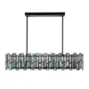 Clyvra 8-light Kitchen Island Light Crystal Ceiling Light in Black