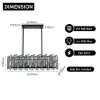 Clyvra 6-Light Kitchen Island Light Crystal Ceiling Light in Black