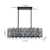 Clyvra 6-Light Kitchen Island Light Crystal Ceiling Light in Black