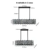 Clyvra 6-Light Kitchen Island Light Crystal Ceiling Light in Black
