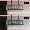 Clyvra 6-Light Kitchen Island Light Crystal Ceiling Light in Black
