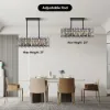 Clyvra 6-Light Kitchen Island Light Crystal Ceiling Light in Black