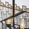 Clyvra 6-Light Kitchen Island Light Crystal Ceiling Light in Black