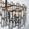 Clyvra 6-Light Kitchen Island Light Crystal Ceiling Light in Black