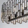 Clyvra 6-Light Kitchen Island Light Crystal Ceiling Light in Black