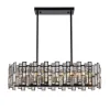 Clyvra 6-Light Kitchen Island Light Crystal Ceiling Light in Black