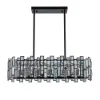 Clyvra 6-Light Kitchen Island Light Crystal Ceiling Light in Black