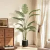 6 ft. Artificial Areca Palm Tree with Planter and Decorative Stones