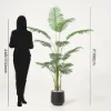 6 ft. Artificial Areca Palm Tree with Planter and Decorative Stones