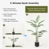 6 ft. Artificial Areca Palm Tree with Planter and Decorative Stones