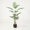 6 ft. Artificial Areca Palm Tree with Planter and Decorative Stones