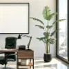 6 ft. Artificial Areca Palm Tree with Planter and Decorative Stones