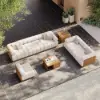 Resaro 9-Piece Outdoor Modular Natural Teak Sectional Fluted Sofa Set – AUD-H3064