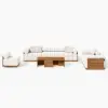 Resaro 9-Piece Outdoor Modular Natural Teak Sectional Fluted Sofa Set – AUD-H3064