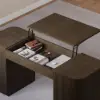 Velign 152 cm Walnut Standing Computer Desk with 2-Door Storage Cabinet