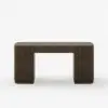 Velign 152 cm Walnut Standing Computer Desk with 2-Door Storage Cabinet
