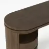 Modern 152 cm L-Shaped Walnut Office Desk with Drawers, Rotating Design – Smoked Brown