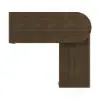 Modern 152 cm L-Shaped Walnut Office Desk with Drawers, Rotating Design – Smoked Brown