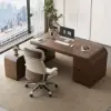 Ivory Genuine Leather Swivel Office Chair with Ergonomic Synchro-Tilt Recline System