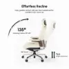 Ivory Genuine Leather Swivel Office Chair with Ergonomic Synchro-Tilt Recline System