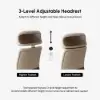 Ivory Genuine Leather Swivel Office Chair with Ergonomic Synchro-Tilt Recline System
