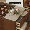 60" Glass Top Walnut Dresser Walk-in Closet Island with Jewellery Storage