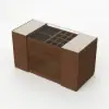 60" Glass Top Walnut Dresser Walk-in Closet Island with Jewellery Storage