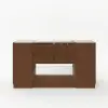 60" Glass Top Walnut Dresser Walk-in Closet Island with Jewellery Storage