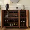 Lineva 48" Ash Wood Veneer Shoe Storage Fluted Entryway Cabinet – AUD-H3070