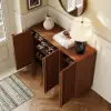 Lineva 48" Ash Wood Veneer Shoe Storage Fluted Entryway Cabinet – AUD-H3070