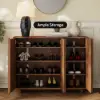 Lineva 48" Ash Wood Veneer Shoe Storage Fluted Entryway Cabinet – AUD-H3070